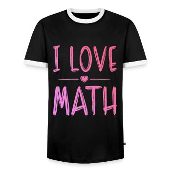 I love math - Men's Ringer Shirt - black/white - Front - AI Model Female 172 light (172cm) & AI Model Male 178 light (178cm)