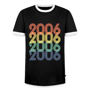 Cool Retro 2006, 17 Jahre alt, 17. Geburtstag Teens - Männer Kontrast-T-Shirt - Schwarz/Weiß - Vorne - AI Model Female 172 light (172cm) & AI Model Male 178 light (178cm)