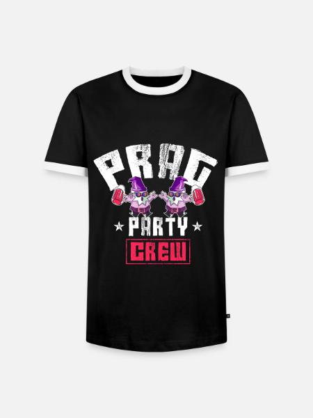 Prag Party Crew - Männer Kontrast-T-Shirt - Schwarz/Weiß