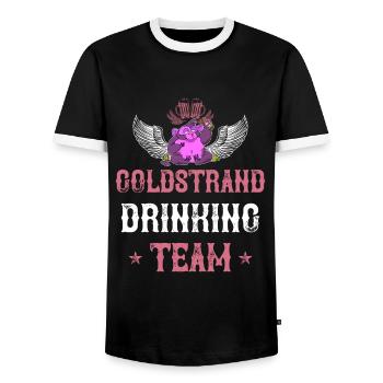 Équipe de boisson Golden Sands - T-shirt contrasté Homme - noir/blanc - Devant - AI Model Female 172 light (172cm) & AI Model Male 178 light (178cm)