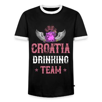 Équipe de Croatie de boisson - T-shirt contrasté Homme - noir/blanc - Devant - AI Model Female 172 light (172cm) & AI Model Male 178 light (178cm)