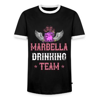 Équipe de boisson de Marbella - T-shirt contrasté Homme - noir/blanc - Devant - AI Model Female 172 light (172cm) & AI Model Male 178 light (178cm)
