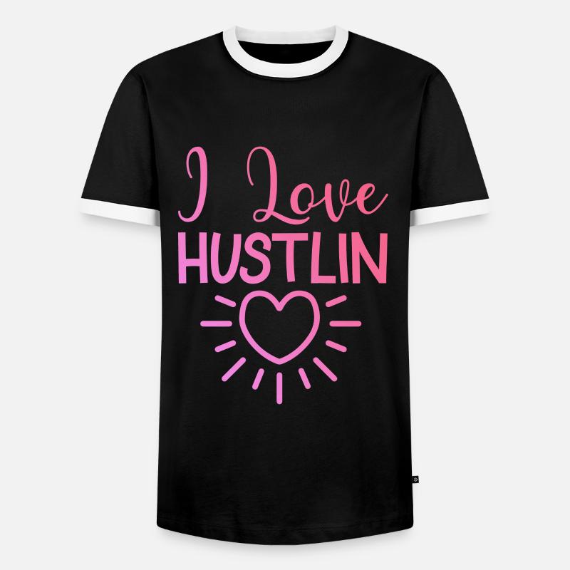 Ich liebe Hustlin - Männer Kontrast-T-Shirt - Schwarz/Weiß