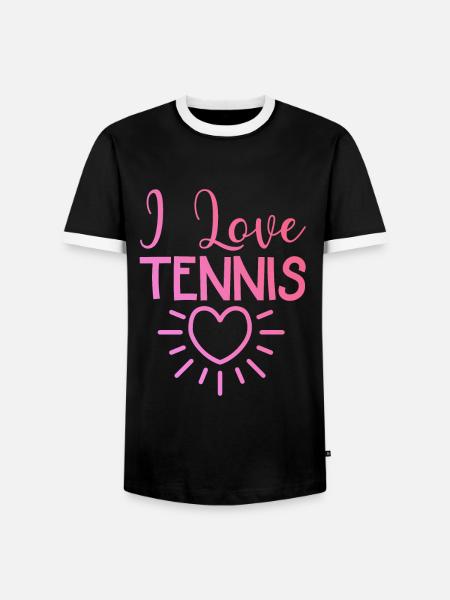 Ich liebe Tennis - Männer Kontrast-T-Shirt - Schwarz/Weiß