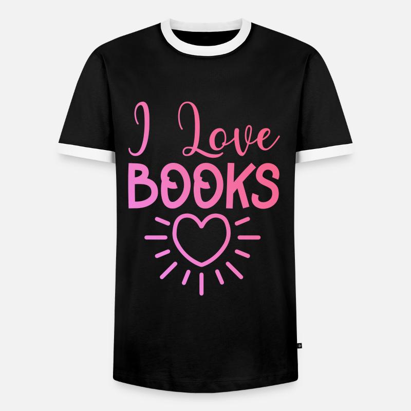 Ich liebe Bücher - Männer Kontrast-T-Shirt - Schwarz/Weiß