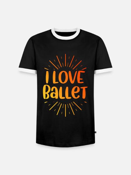 I love ballet - Men's Ringer Shirt - black/white