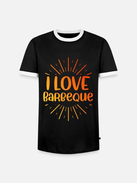 Ich liebe Barbeque - Männer Kontrast-T-Shirt - Schwarz/Weiß