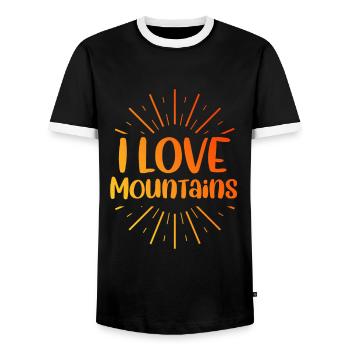 Ich liebe Berge - Männer Kontrast-T-Shirt - Schwarz/Weiß - Vorne - AI Model Female 172 light (172cm) & AI Model Male 178 light (178cm)