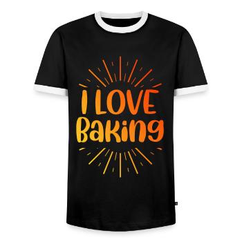 I love baking - Men's Ringer Shirt - black/white - Front - AI Model Female 172 light (172cm) & AI Model Male 178 light (178cm)