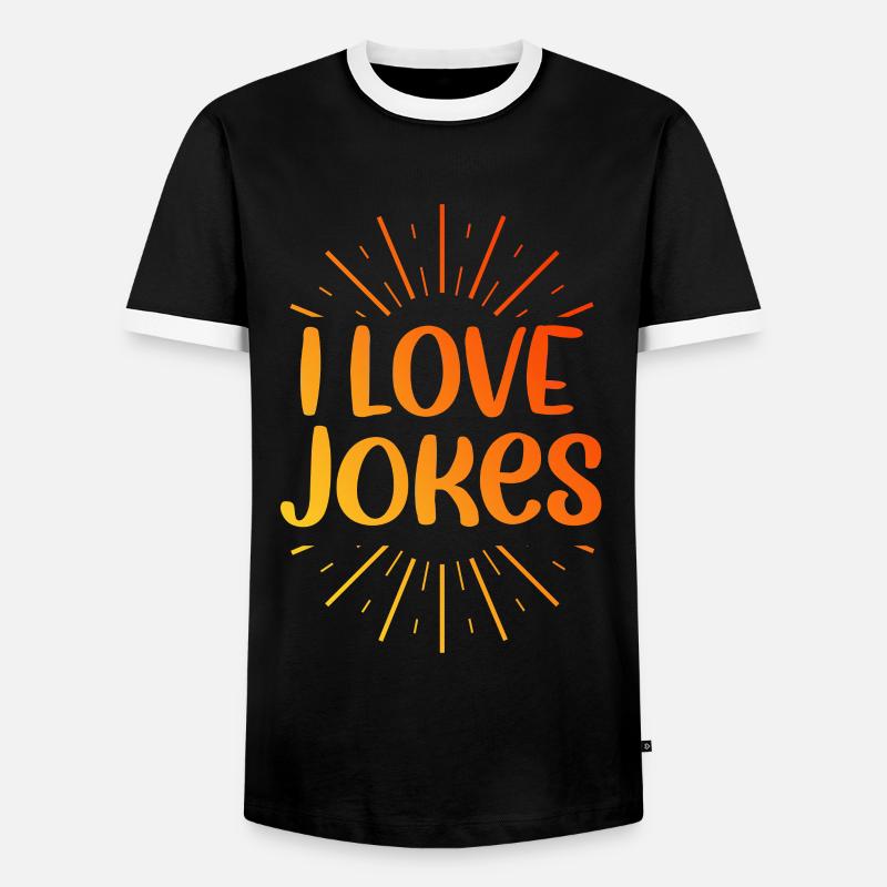 Ich liebe Witze - Männer Kontrast-T-Shirt - Schwarz/Weiß