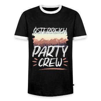 Austria Party Crew - Men's Ringer Shirt - black/white - Front - AI Model Female 172 light (172cm) & AI Model Male 178 light (178cm)