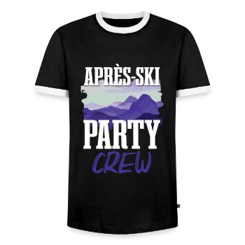 Apres SKi Party Crew - Männer Kontrast-T-Shirt - Schwarz/Weiß - Vorne - AI Model Female 172 light (172cm) & AI Model Male 178 light (178cm)