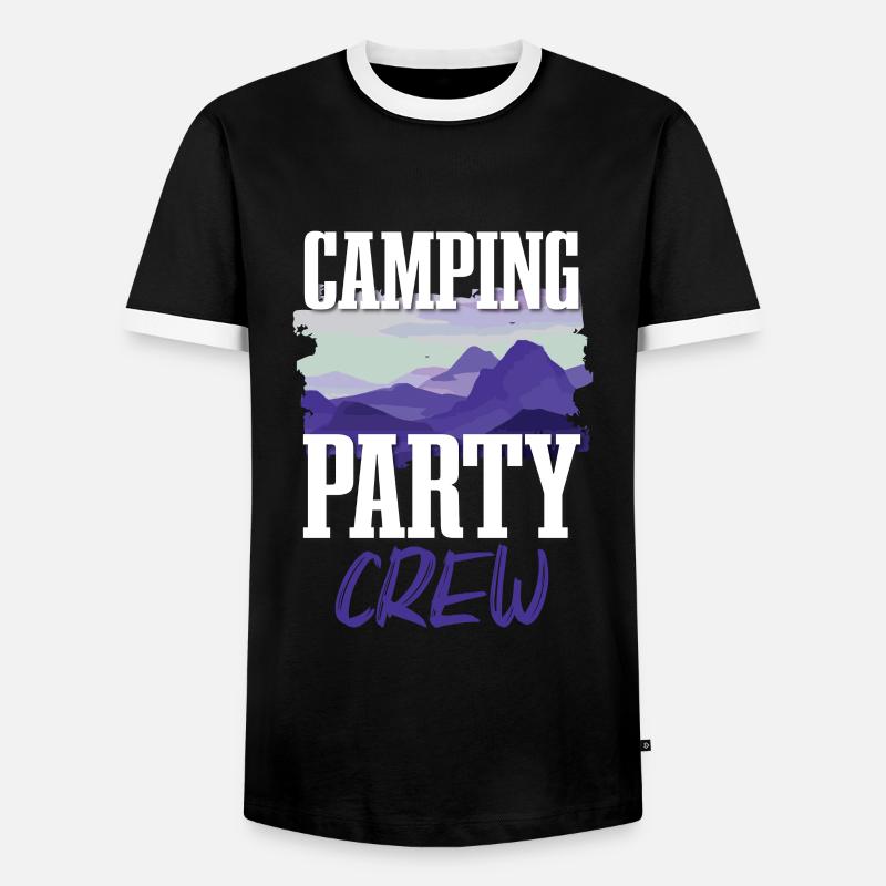 Camping Party Crew - Männer Kontrast-T-Shirt - Schwarz/Weiß