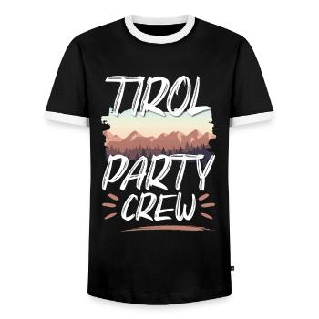 Tirol Party Crew - T-shirt contrasté Homme - noir/blanc - Devant - AI Model Female 172 light (172cm) & AI Model Male 178 light (178cm)
