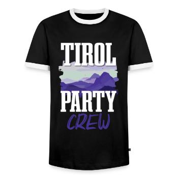 Tirol Party Crew - T-shirt contrasté Homme - noir/blanc - Devant - AI Model Female 172 light (172cm) & AI Model Male 178 light (178cm)