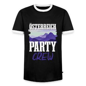 Austria Party Crew - Men's Ringer Shirt - black/white - Front - AI Model Female 172 light (172cm) & AI Model Male 178 light (178cm)