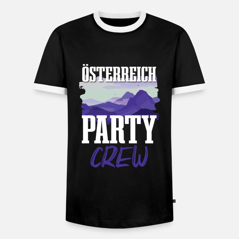 Austria Party Crew - Men's Ringer Shirt - black/white