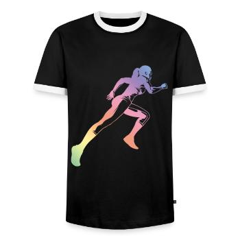 Race Woman Silhouette - Men's Ringer Shirt - black/white - Front - AI Model Female 172 light (172cm) & AI Model Male 178 light (178cm)