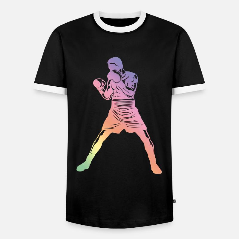 Boxes Silhouette - Men's Ringer Shirt - black/white