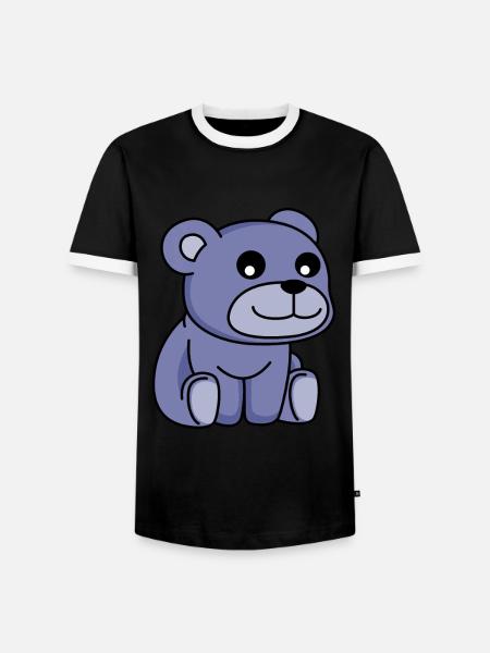 Bear Comic - Men's Ringer Shirt - black/white