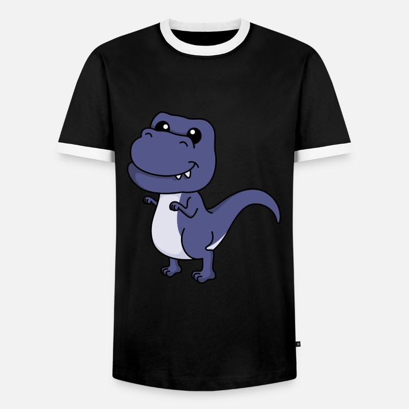 Dinosaurier T-Rex Comic - Männer Kontrast-T-Shirt - Schwarz/Weiß