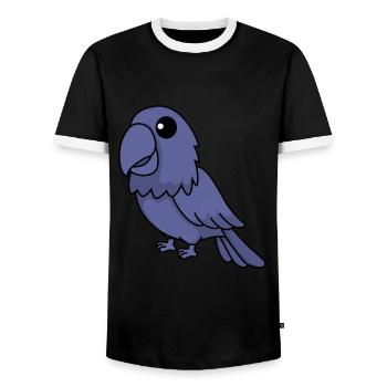 Papagai Comic Tier - Männer Kontrast-T-Shirt - Schwarz/Weiß - Vorne - AI Model Female 172 light (172cm) & AI Model Male 178 light (178cm)
