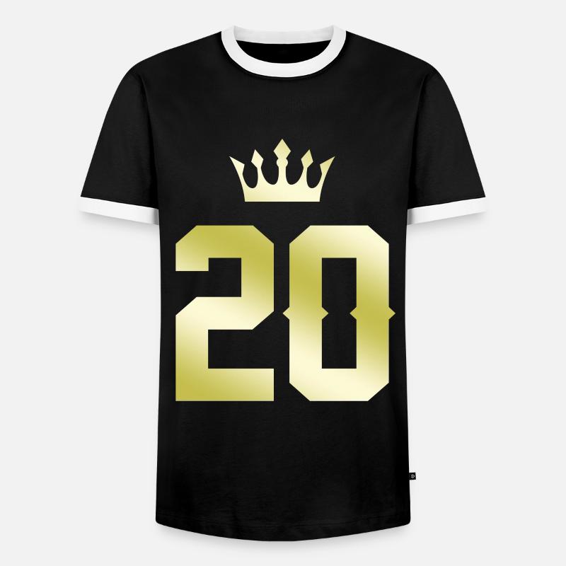 20 Number Crown - Men's Ringer Shirt - black/white