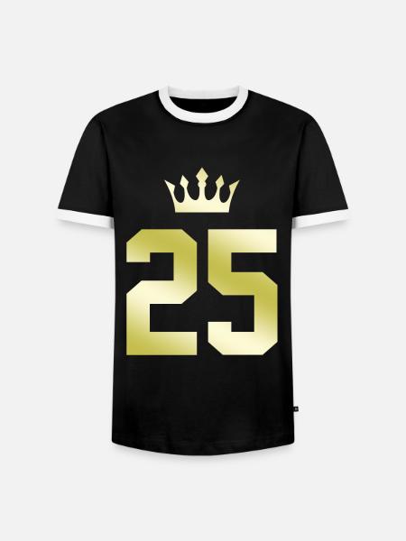 25 Zahl Krone - Männer Kontrast-T-Shirt - Schwarz/Weiß