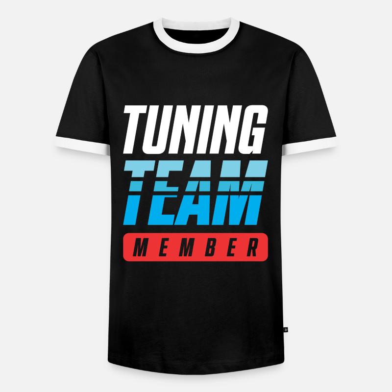 Tuning Team - Männer Kontrast-T-Shirt - Schwarz/Weiß