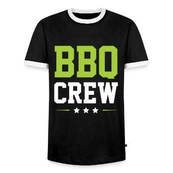 Équipe de barbecue - T-shirt contrasté Homme - noir/blanc - Devant - AI Model Female 172 light (172cm) & AI Model Male 178 light (178cm)