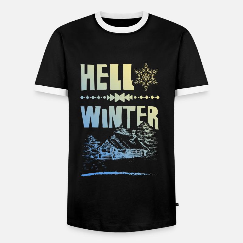 Hello Winter - Men's Ringer Shirt - black/white