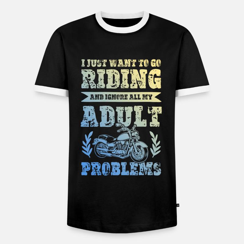 Ride Motorcycle - Men's Ringer Shirt - black/white
