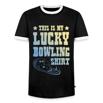 Chemise de bowling - T-shirt contrasté Homme - noir/blanc - Devant - AI Model Female 172 light (172cm) & AI Model Male 178 light (178cm)