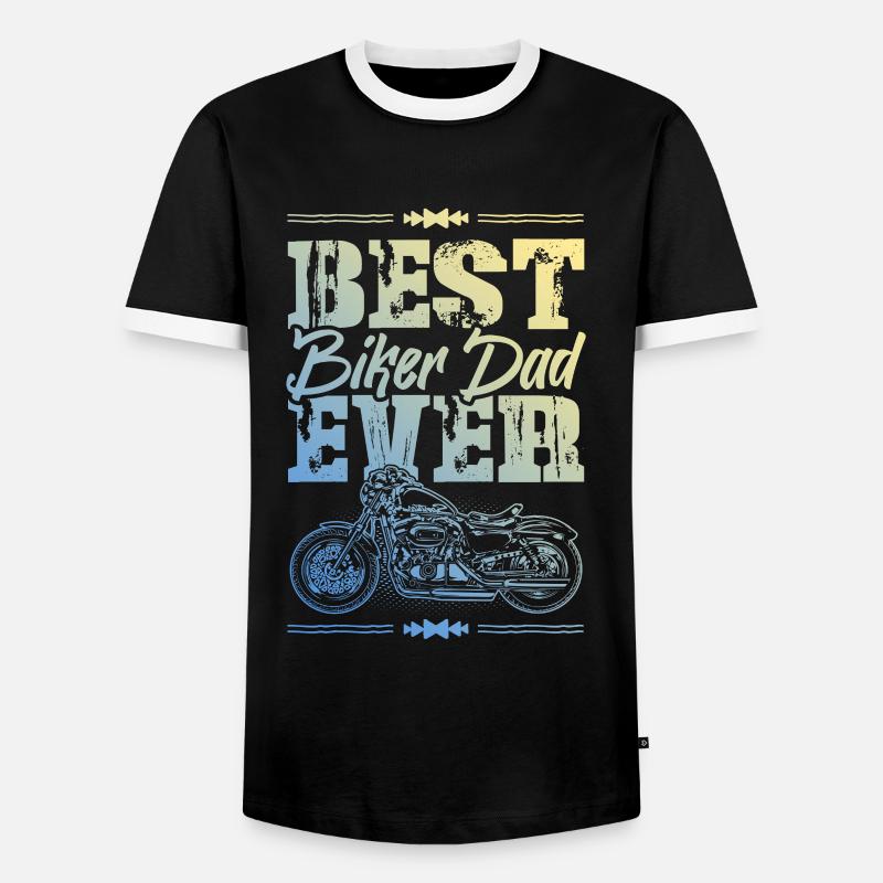 Biker Dad - Männer Kontrast-T-Shirt - Schwarz/Weiß
