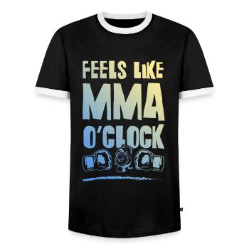 Mma Mixed matrial arts - Men's Ringer Shirt - black/white - Front - AI Model Female 172 light (172cm) & AI Model Male 178 light (178cm)