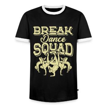 breakdance Squad - Männer Kontrast-T-Shirt - Schwarz/Weiß - Vorne - AI Model Female 172 light (172cm) & AI Model Male 178 light (178cm)