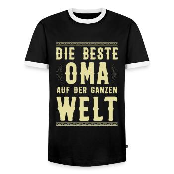 Meilleure grand-mère du monde - T-shirt contrasté Homme - noir/blanc - Devant - AI Model Female 172 light (172cm) & AI Model Male 178 light (178cm)