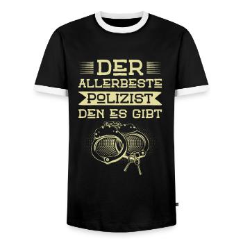 Allerbeste Polizist - Männer Kontrast-T-Shirt - Schwarz/Weiß - Vorne - AI Model Female 172 light (172cm) & AI Model Male 178 light (178cm)