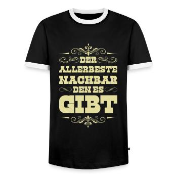 Allerbste Nachbar - Männer Kontrast-T-Shirt - Schwarz/Weiß - Vorne - AI Model Female 172 light (172cm) & AI Model Male 178 light (178cm)