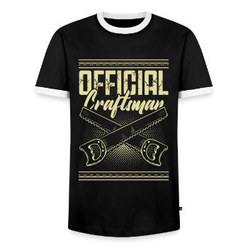 Artisan officiel - T-shirt contrasté Homme - noir/blanc - Devant - AI Model Female 172 light (172cm) & AI Model Male 178 light (178cm)