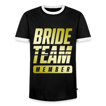 Équipe de la mariée - T-shirt contrasté Homme - noir/blanc - Devant - AI Model Female 172 light (172cm) & AI Model Male 178 light (178cm)