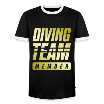 Diving Team - Men's Ringer Shirt - black/white - Front - AI Model Female 172 light (172cm) & AI Model Male 178 light (178cm)