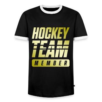Équipe de hockey - T-shirt contrasté Homme - noir/blanc - Devant - AI Model Female 172 light (172cm) & AI Model Male 178 light (178cm)