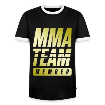 Mma Team - Männer Kontrast-T-Shirt - Schwarz/Weiß - Vorne - AI Model Female 172 light (172cm) & AI Model Male 178 light (178cm)