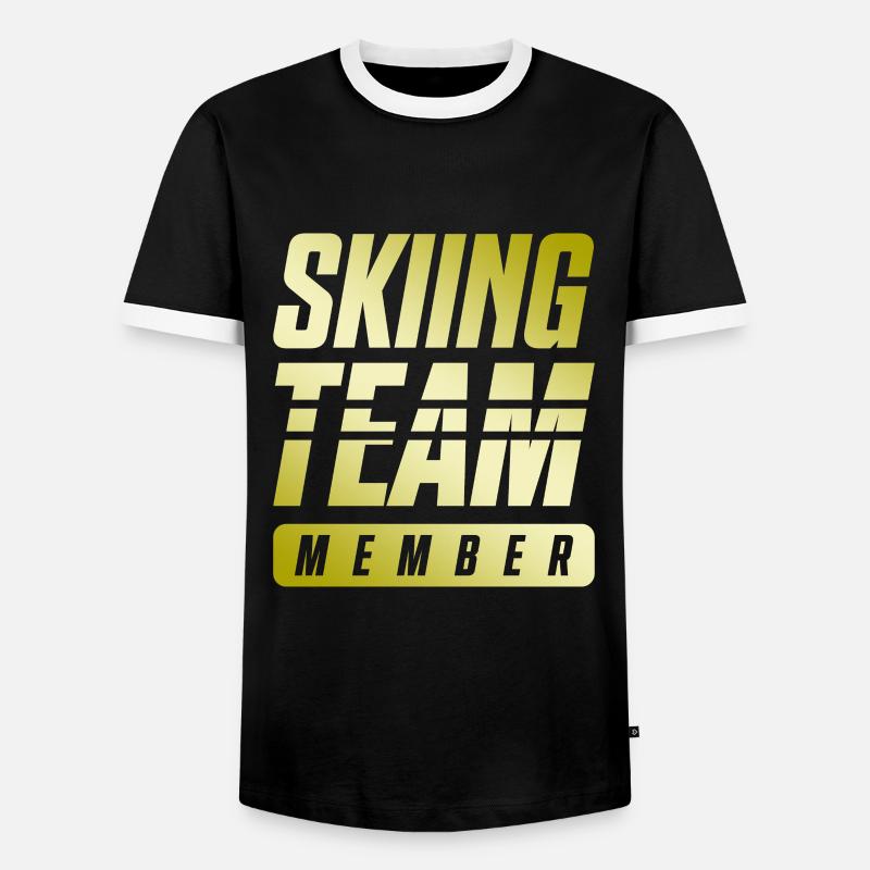 Skiing Team - Men's Ringer Shirt - black/white