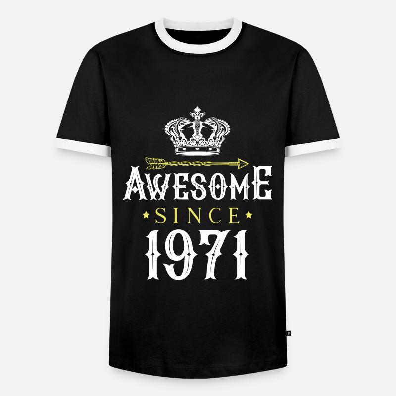 Awesome Since (1971) - Men's Ringer Shirt - black/white