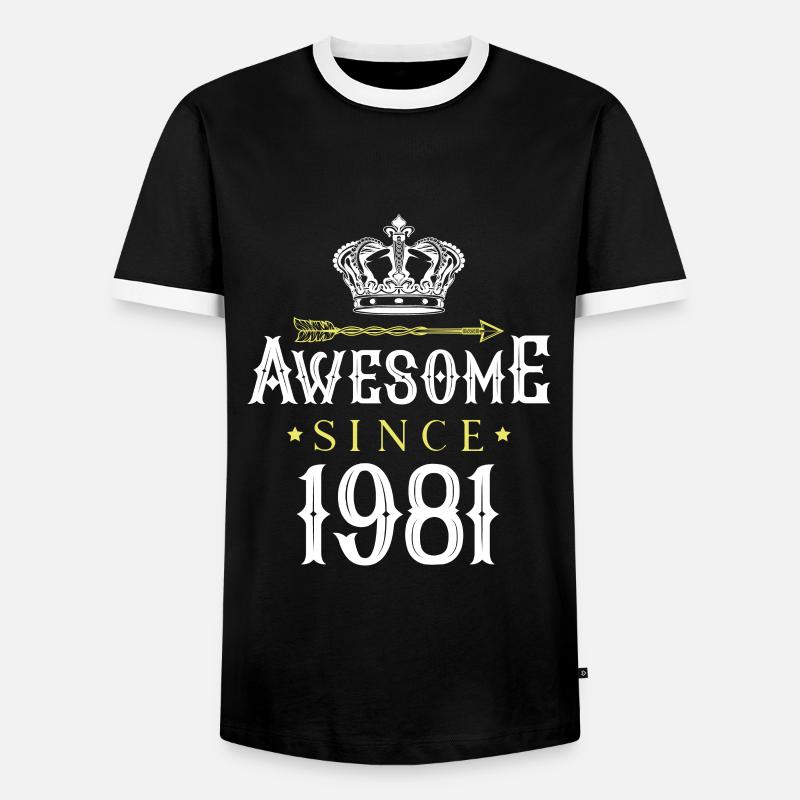 1981 awesome since - Männer Kontrast-T-Shirt - Schwarz/Weiß