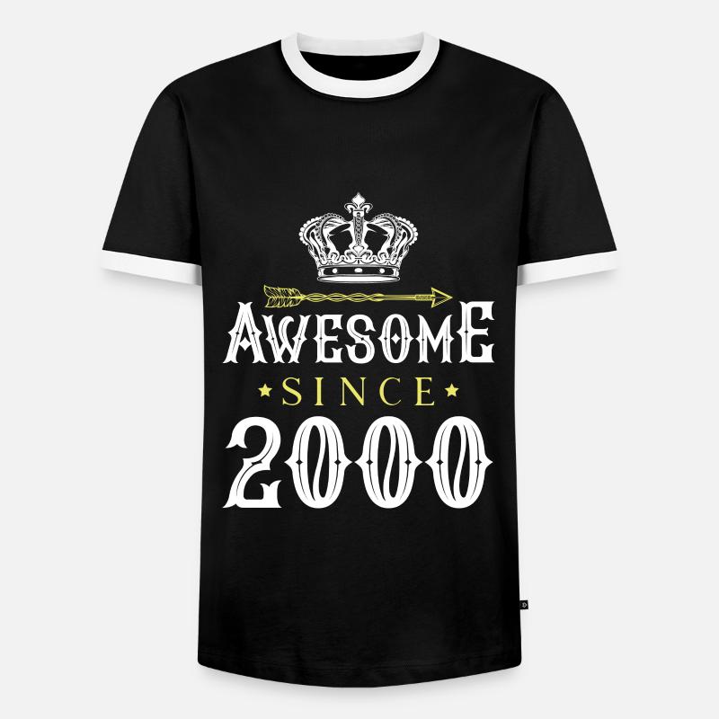 2000 awesome since - Men's Ringer Shirt - black/white