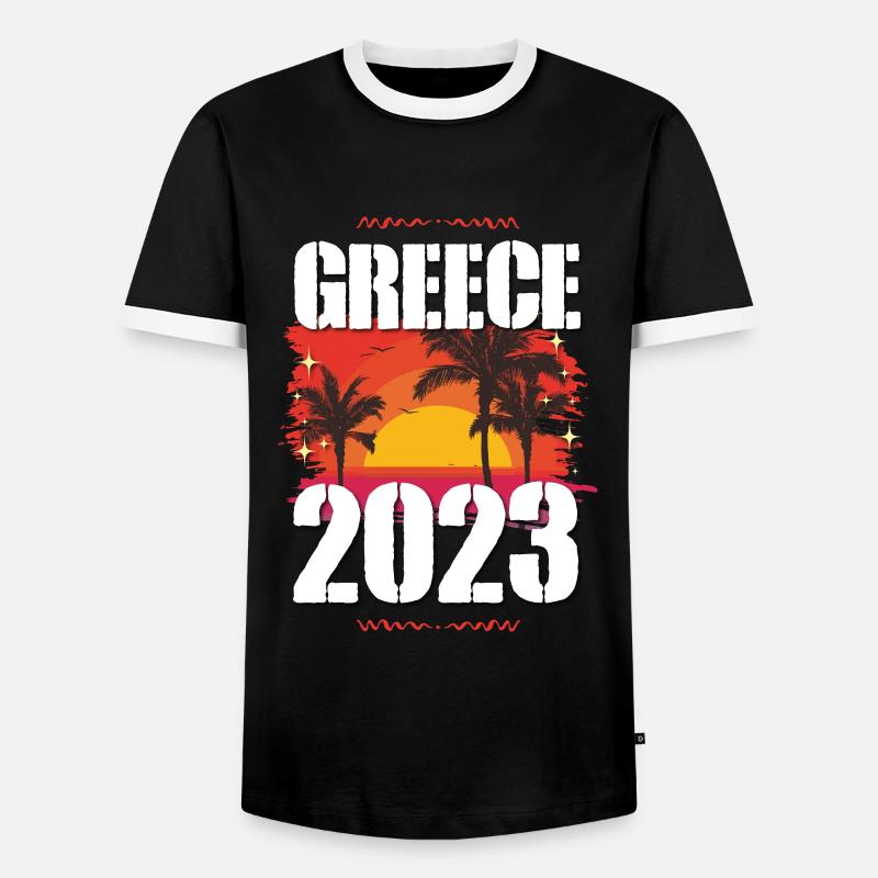 Greece 2023 - Men's Ringer Shirt - black/white