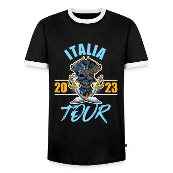 Italia 2023 Squelette - T-shirt contrasté Homme - noir/blanc - Devant - AI Model Female 172 light (172cm) & AI Model Male 178 light (178cm)
